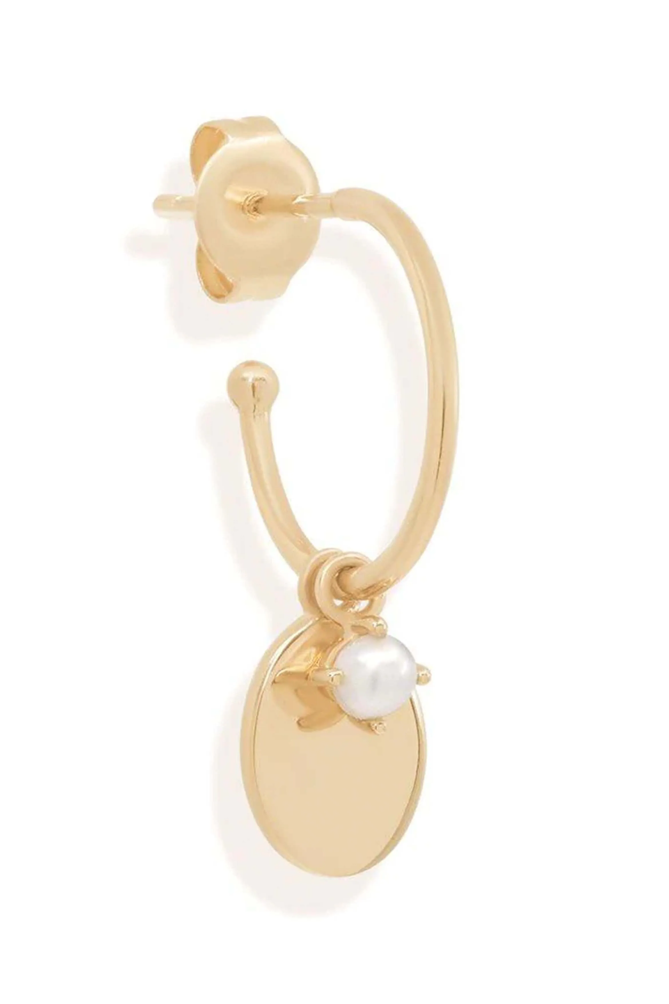 14k Gold Peaceful Moon Hoops