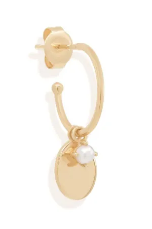 14k Gold Peaceful Moon Hoops