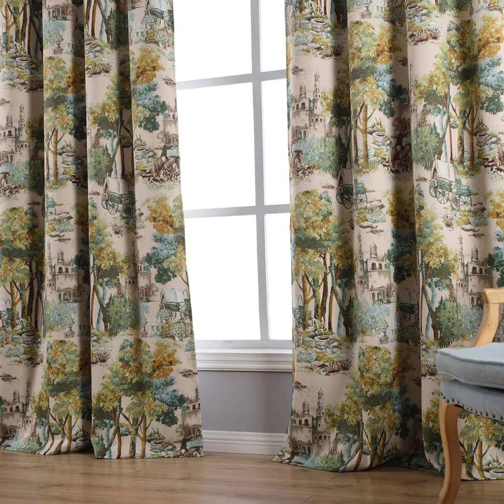 2-Panel Grommet Drapes: Floral Design