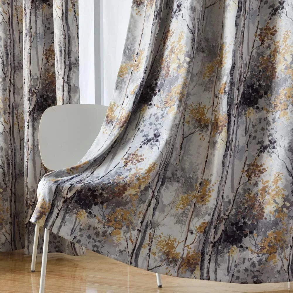2-Panel Grommet Drapes: Floral Design