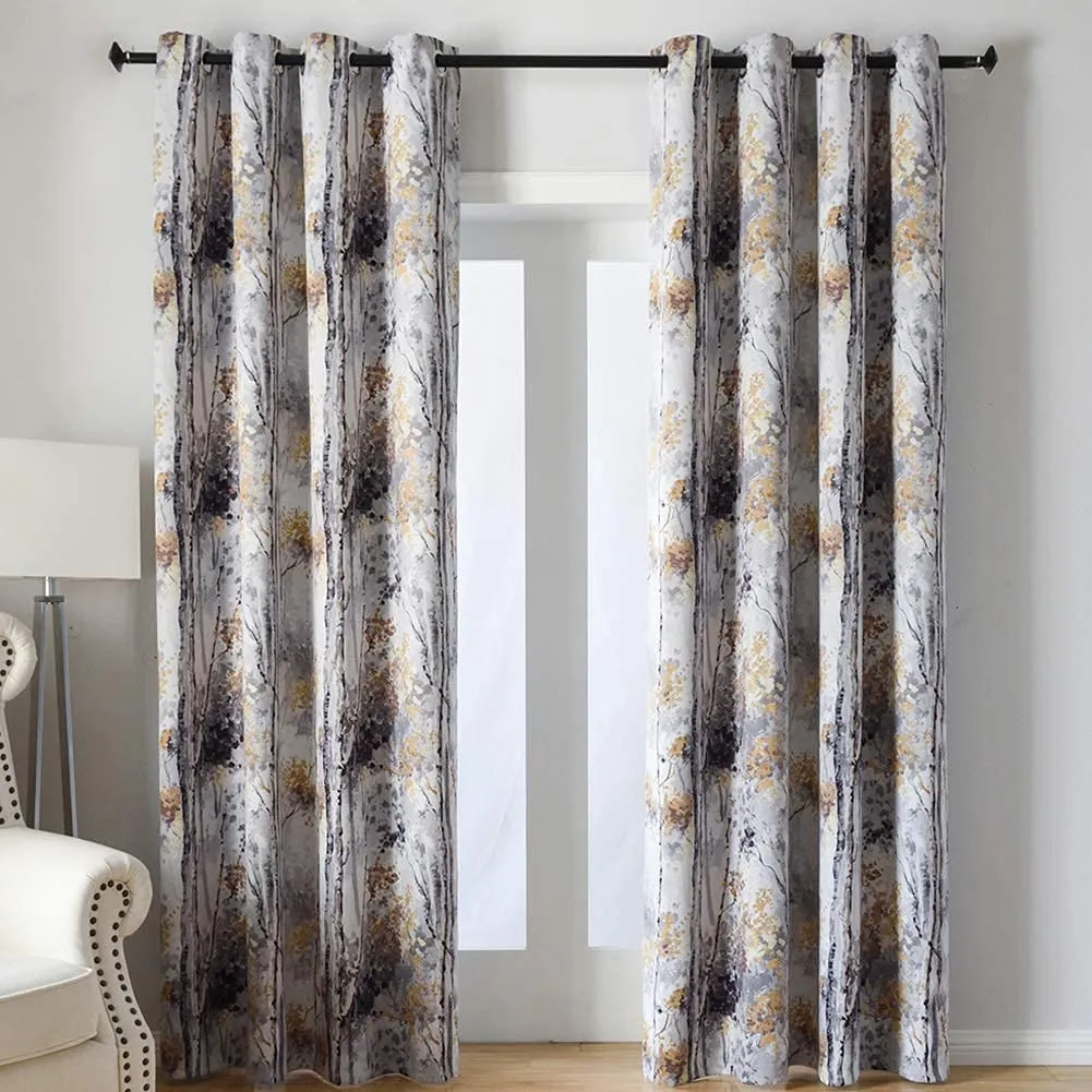 2-Panel Grommet Drapes: Floral Design