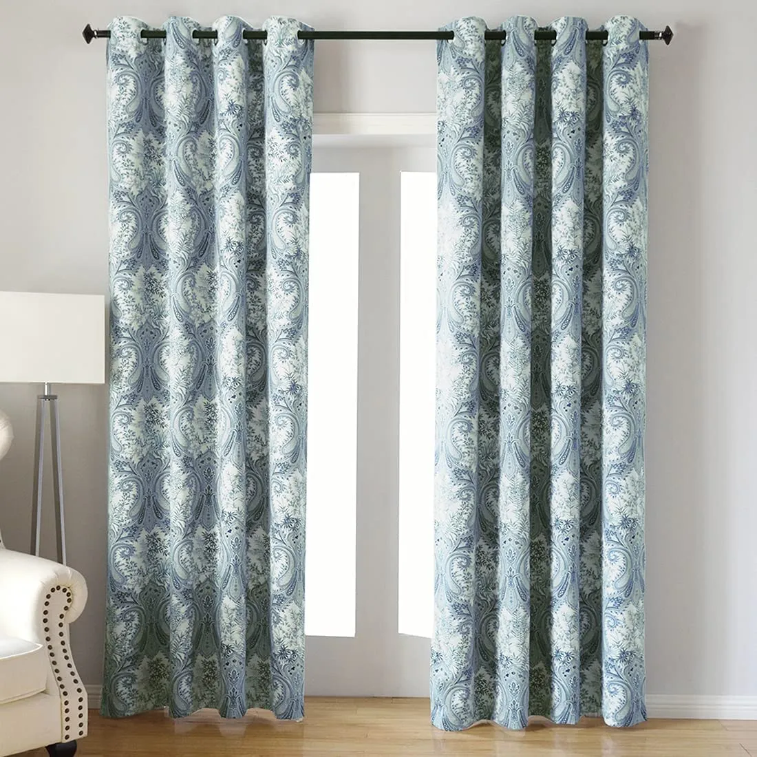 2-Panel Grommet Drapes: Floral Design