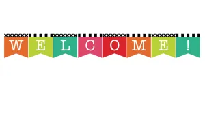 2 Point Welcome Banner | Black, White and Stylish Brights  | UPRINT | Schoolgirl Style