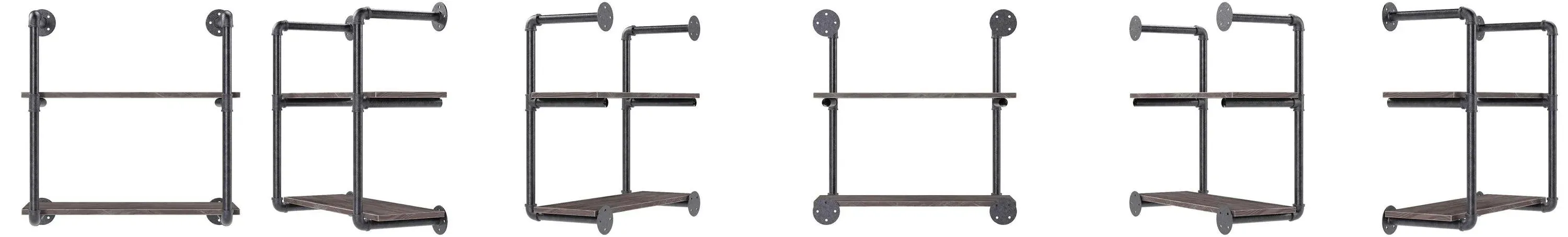 (2 Tier - 24in) Industrial Pipe Shelving, Industrial Floating Shelves