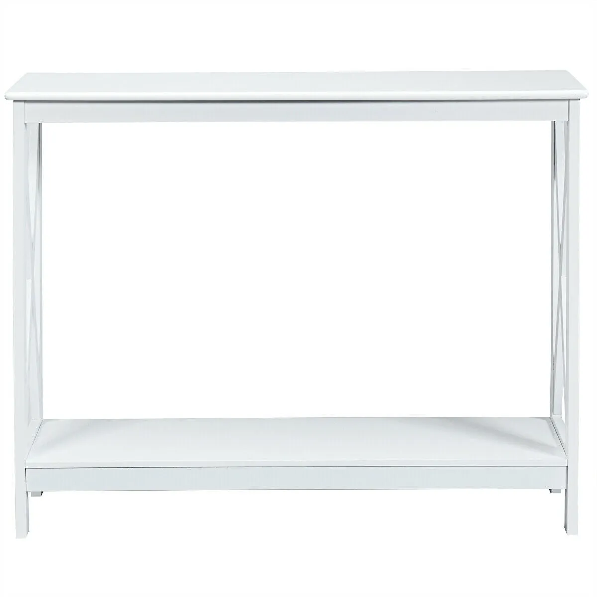 2-Tier X-Design Side Accent Table - White