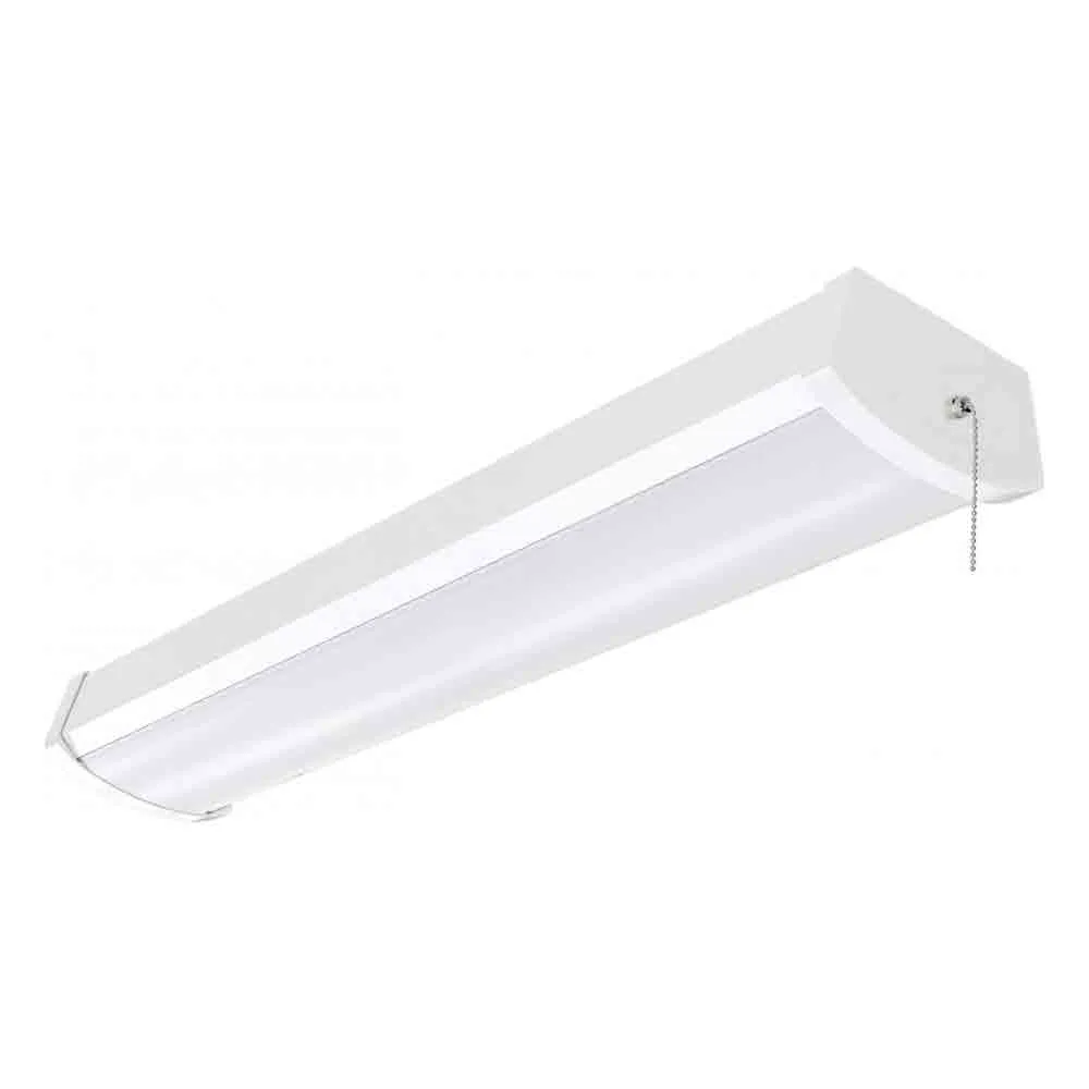 2ft LED Ceilling Wrap Light, 1600 Lumens, 3000K, 120V, On/Off Pull Chain, White Finish