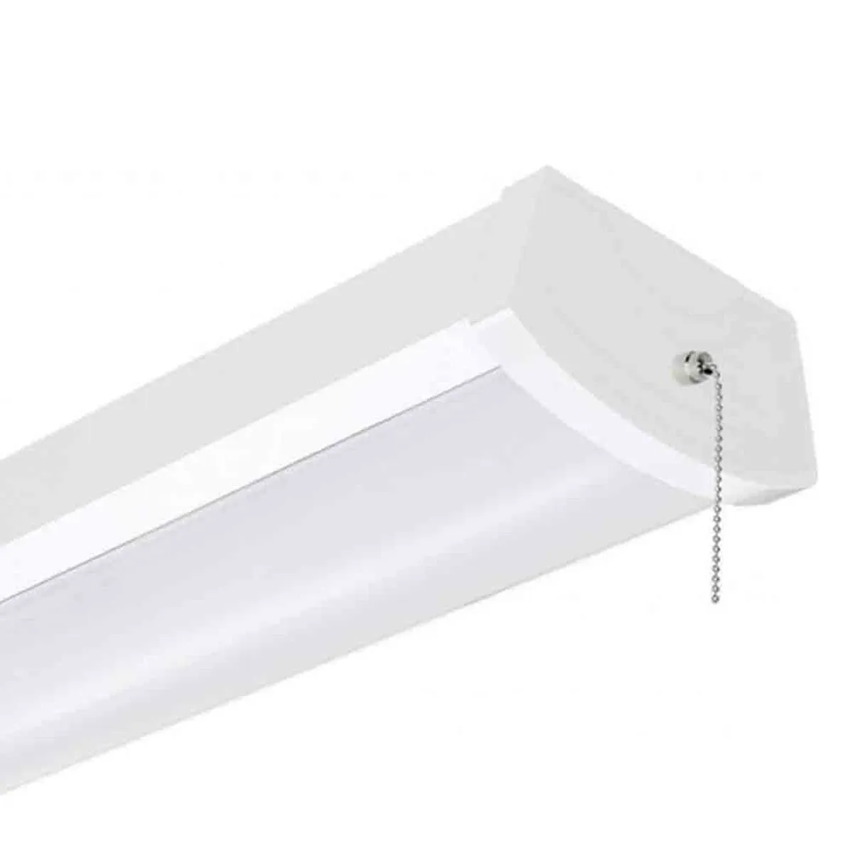 2ft LED Ceilling Wrap Light, 1600 Lumens, 3000K, 120V, On/Off Pull Chain, White Finish