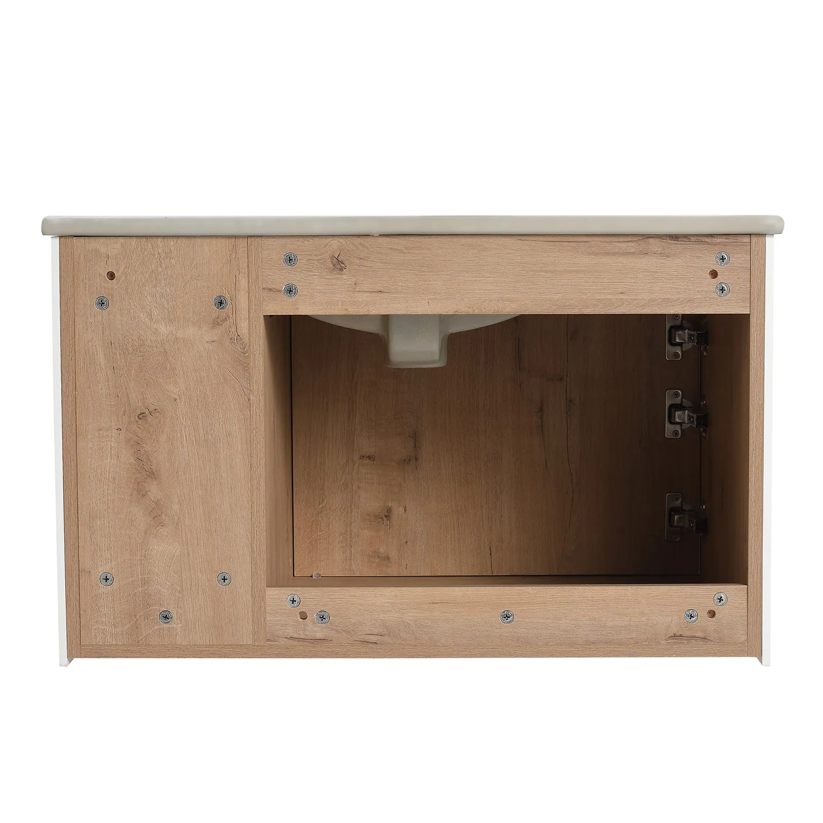 30'' Floating Wall-Mounted Bathroom Vanity with Ceramics Sink and Soft-Close Cabinet Door