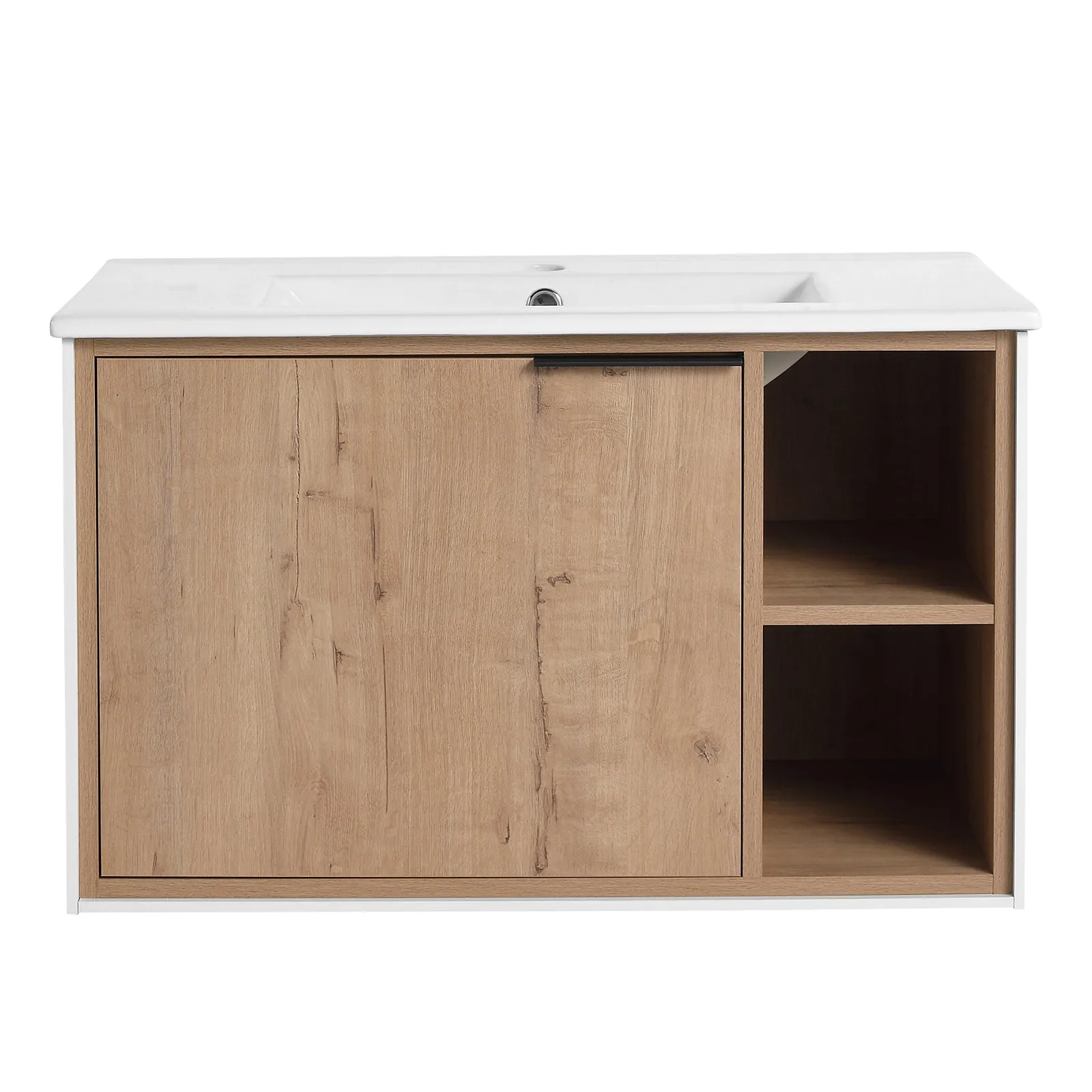 30'' Floating Wall-Mounted Bathroom Vanity with Ceramics Sink and Soft-Close Cabinet Door
