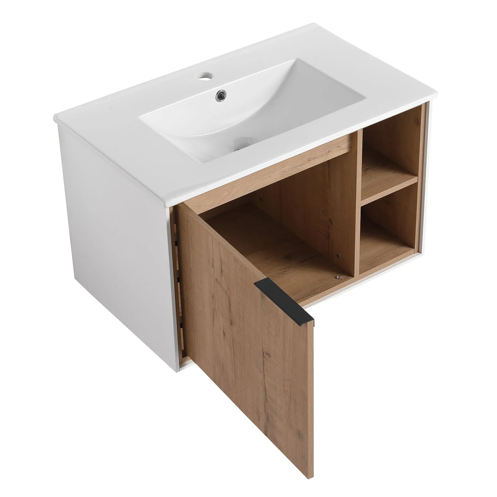 30'' Floating Wall-Mounted Bathroom Vanity with Ceramics Sink and Soft-Close Cabinet Door