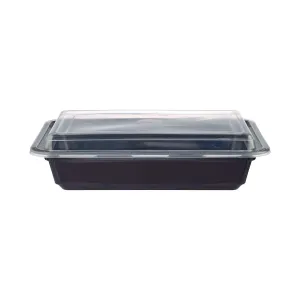 300 Pieces Black Base Rectangular Container 16 Oz