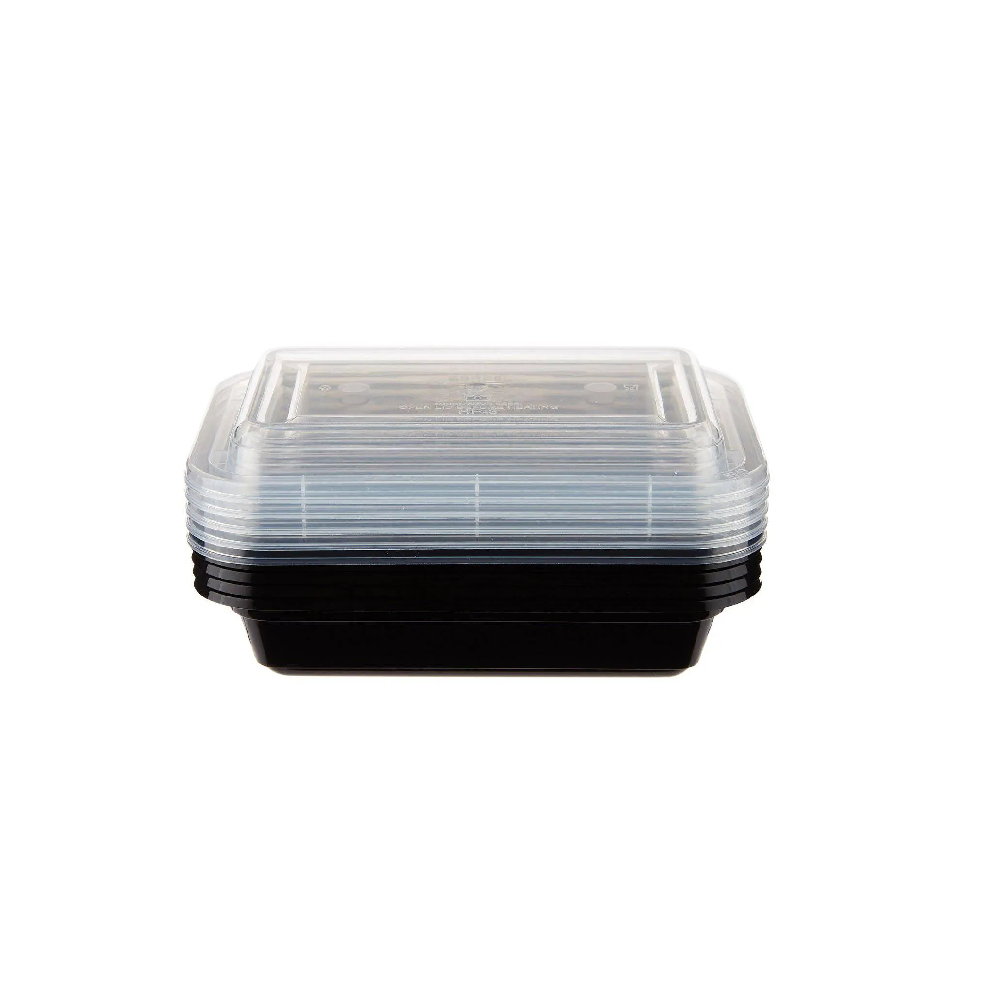 300 Pieces Black Base Rectangular Container 8 oz (250 ml)