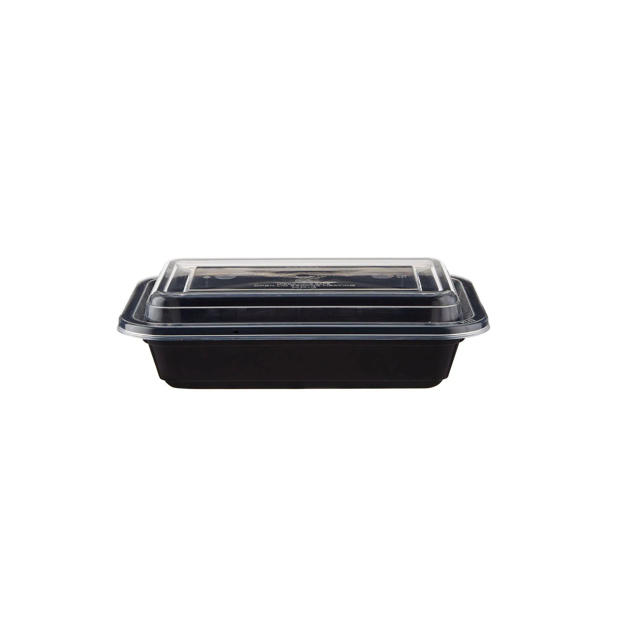 300 Pieces Black Base Rectangular Container 8 oz (250 ml)