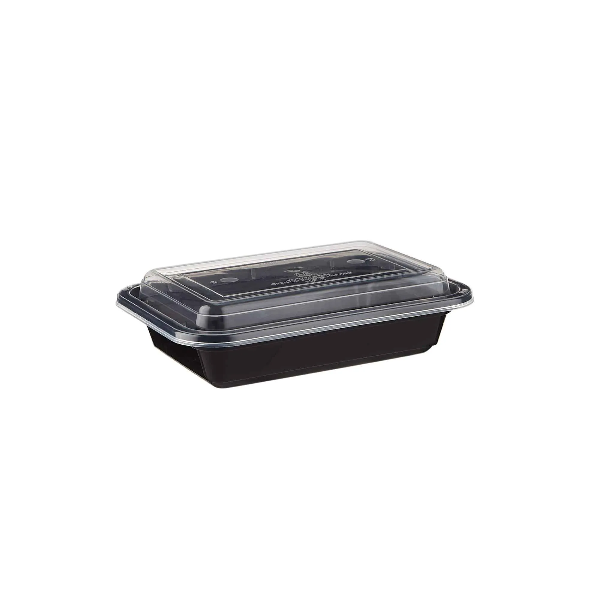 300 Pieces Black Base Rectangular Container 8 oz (250 ml)