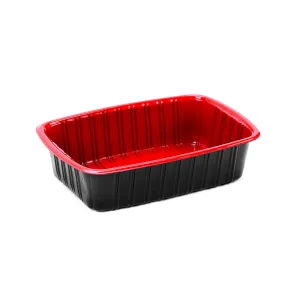 300 Pieces Red & Black Base Container 1000 ML with Lids