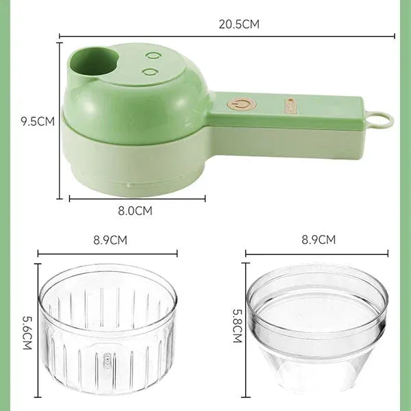 4-in-1 Portable Electric Vegetable Cutter – Wireless Garlic & Onion Chopper