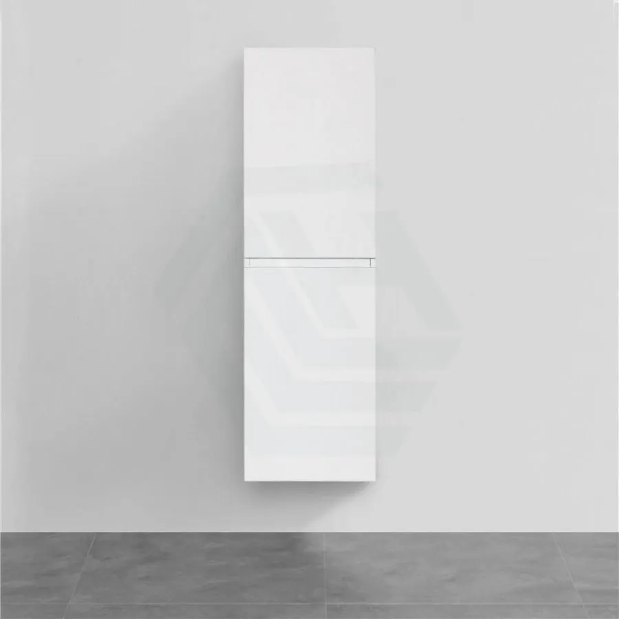 400x300x1350mm Wall Hung Bathroom Cabinet Tall Boy Gloss White PVC Vacuum Filmed MDF Board