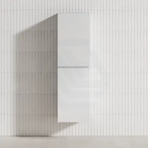 400x300x1350mm Wall Hung Bathroom Cabinet Tall Boy Gloss White PVC Vacuum Filmed MDF Board