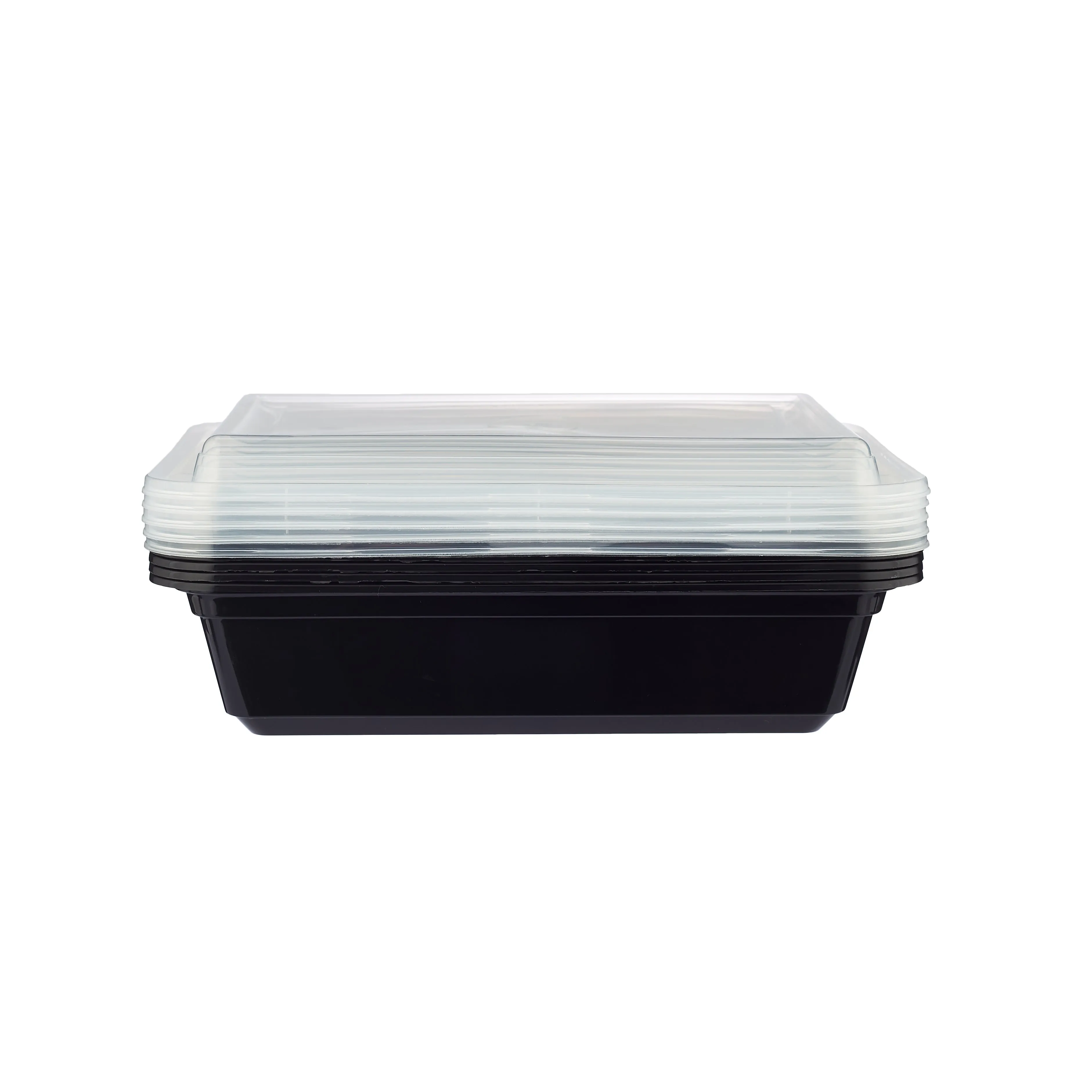 5 Pieces Black Base Rectangular Container With lid