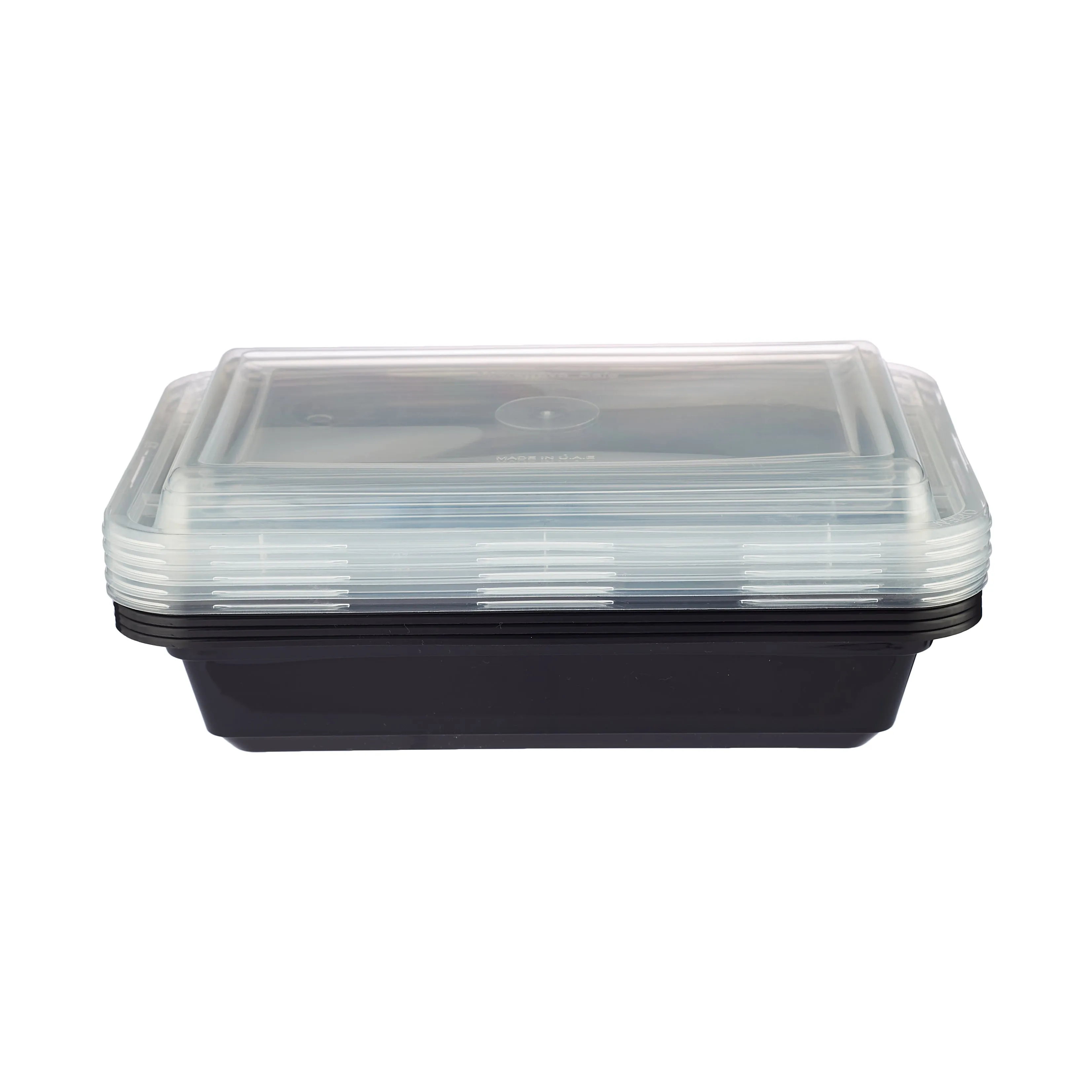 5 Pieces Black Base Rectangular Container With lid