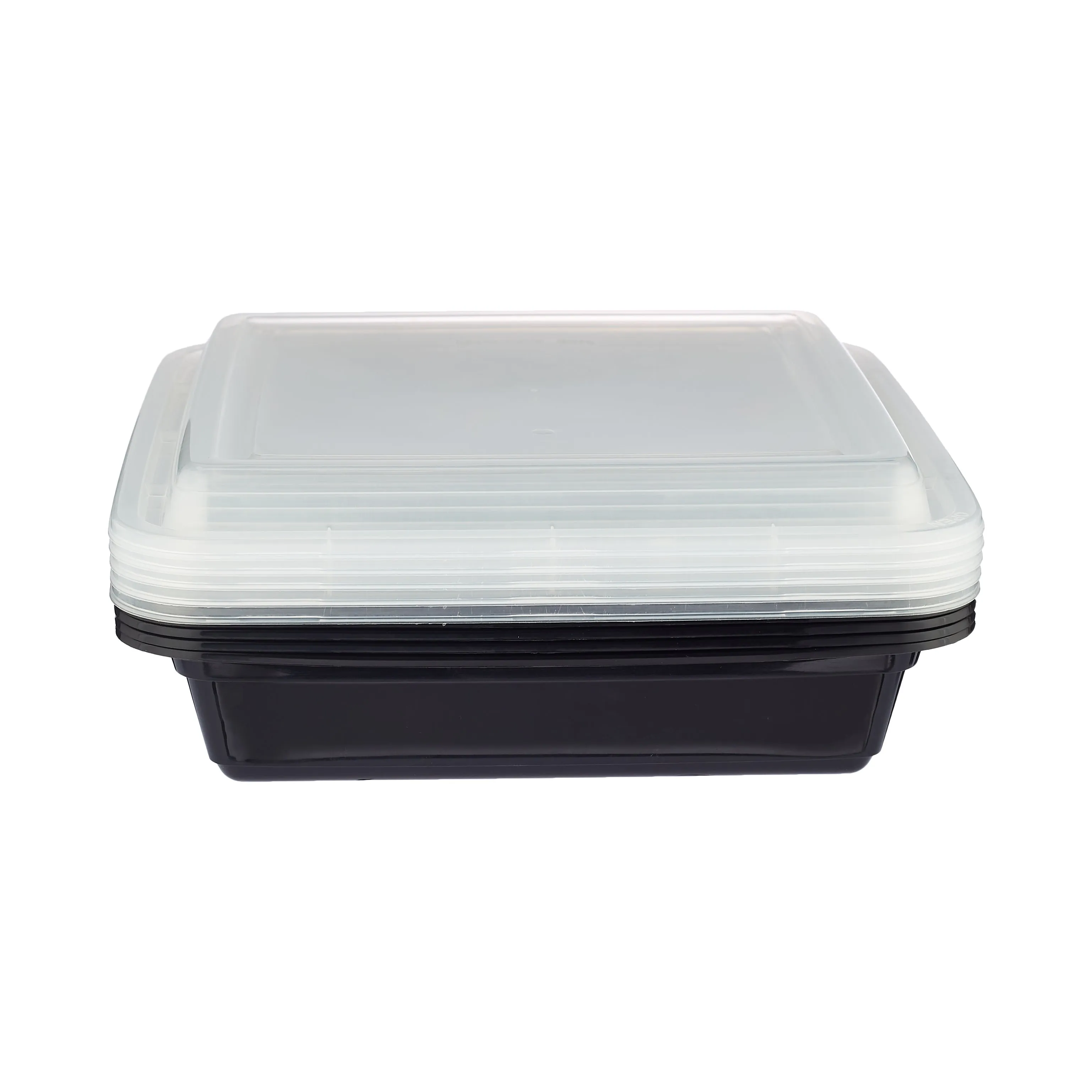 5 Pieces Black Base Rectangular Container With lid