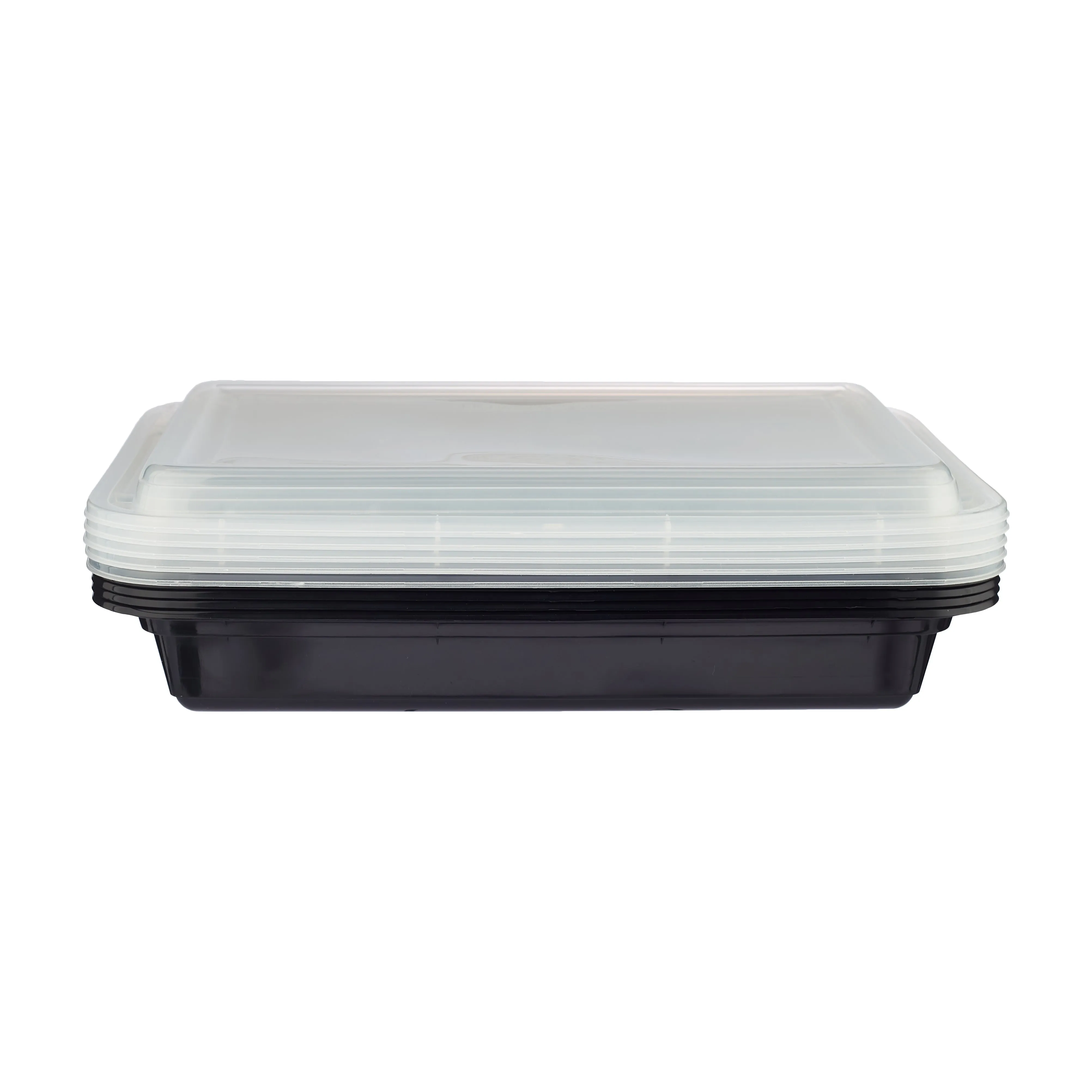 5 Pieces Black Base Rectangular Container With lid