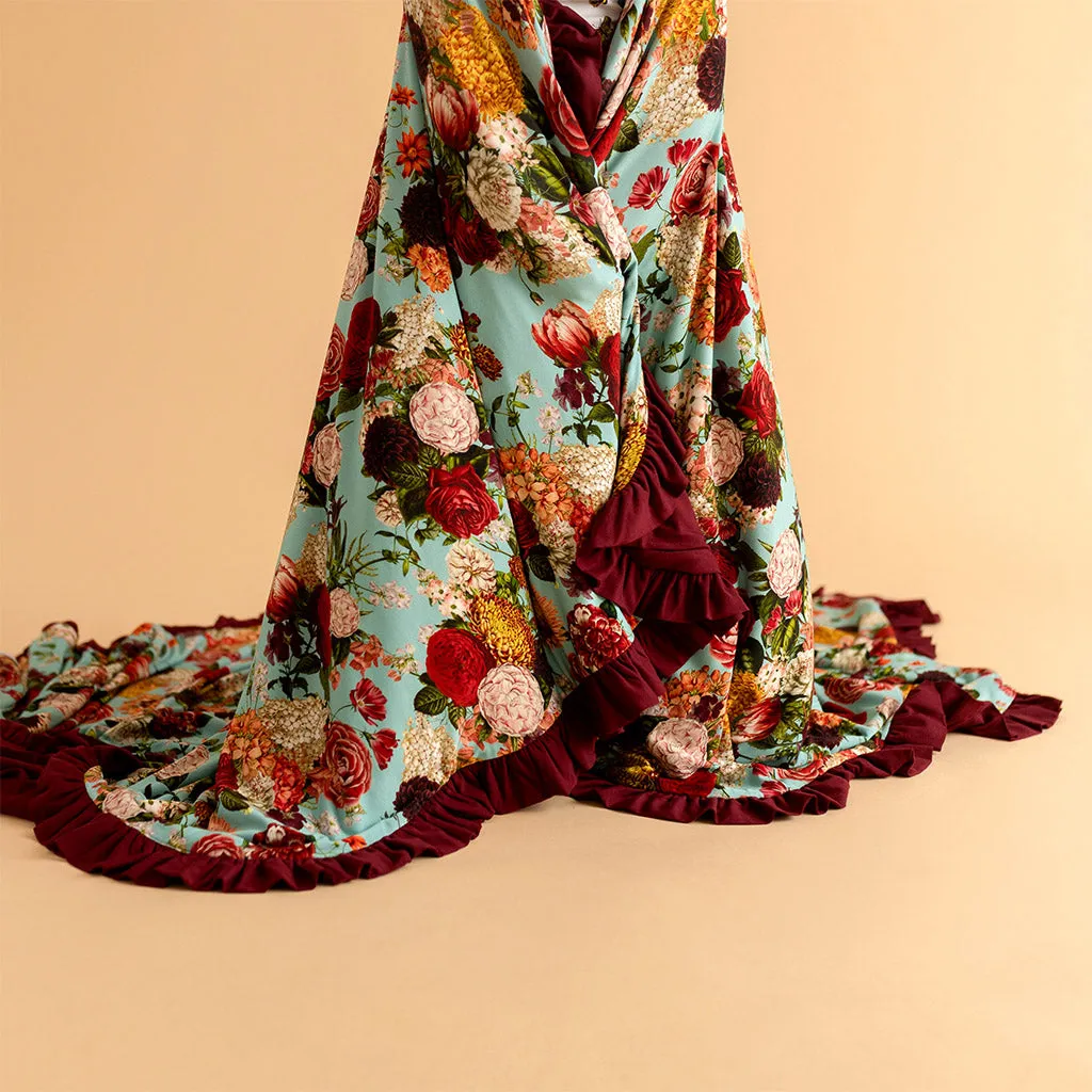 Adalynn & Dark Cherry Ruffled Luxe Patoo® Blanket