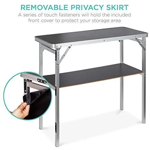 Advanced Mixology Portable Pop-Up Bar Table w/Carrying Case, Removable Skirt