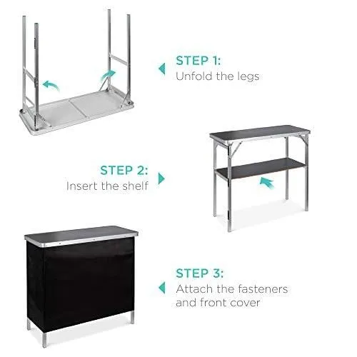 Advanced Mixology Portable Pop-Up Bar Table w/Carrying Case, Removable Skirt