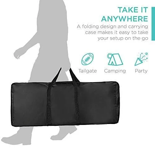 Advanced Mixology Portable Pop-Up Bar Table w/Carrying Case, Removable Skirt