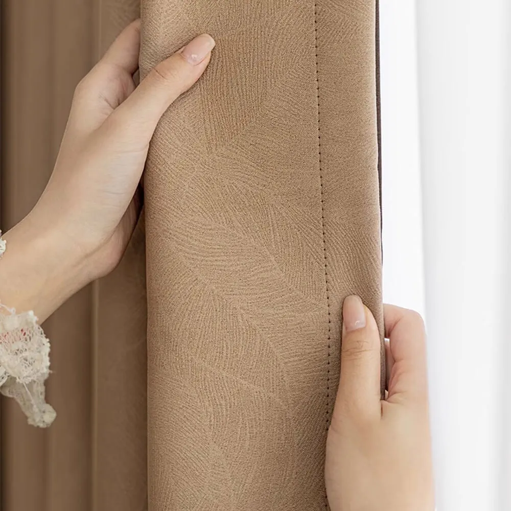 All-seasons Elegant Botanical Embossed Heavyweight Blackout Curtains