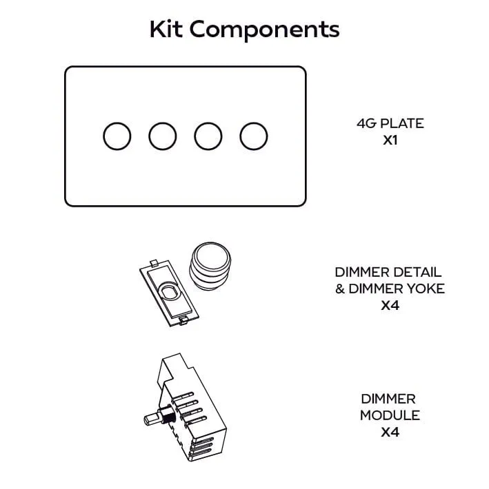 ALVA 4G Dimmer Light Switch - Brass