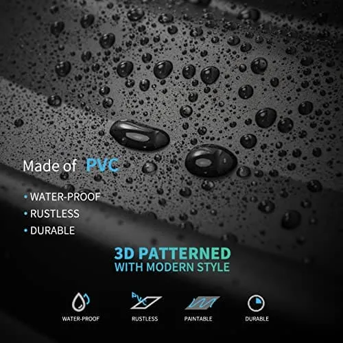 Art3d PVC 3D Panel for Interior Wall Decor, Wavy Textured Tile, 12-Pack 19.7 x 19.7in. Black