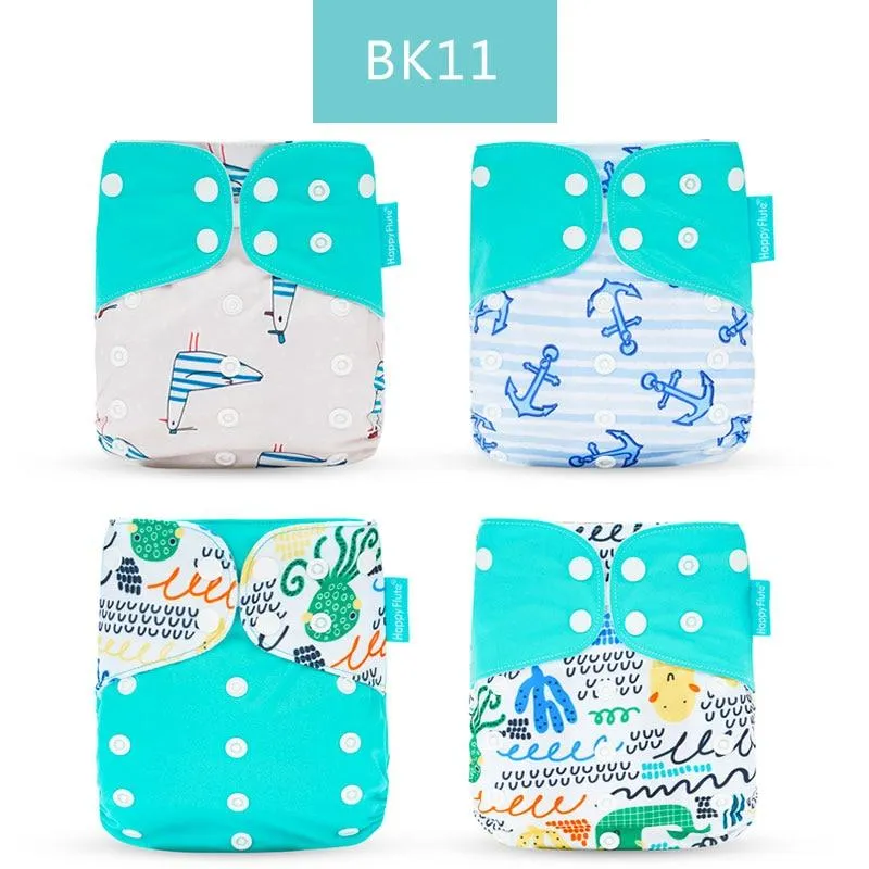 Baby 4pcs/set Washable Eco-Friendly Cloth Reusable Adjustable Nappies