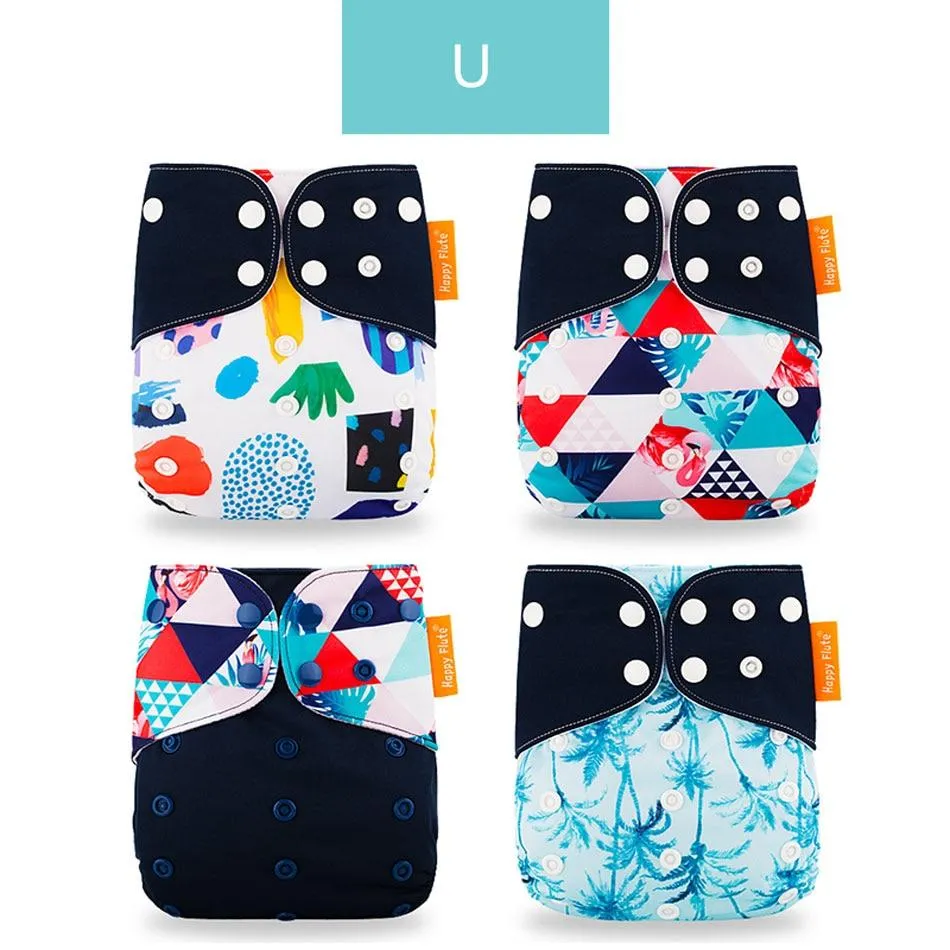 Baby 4pcs/set Washable Eco-Friendly Cloth Reusable Adjustable Nappies