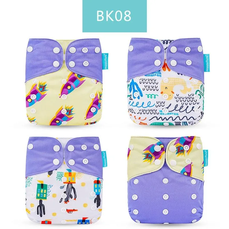 Baby 4pcs/set Washable Eco-Friendly Cloth Reusable Adjustable Nappies