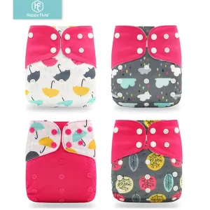 Baby 4pcs/set Washable Eco-Friendly Cloth Reusable Adjustable Nappies