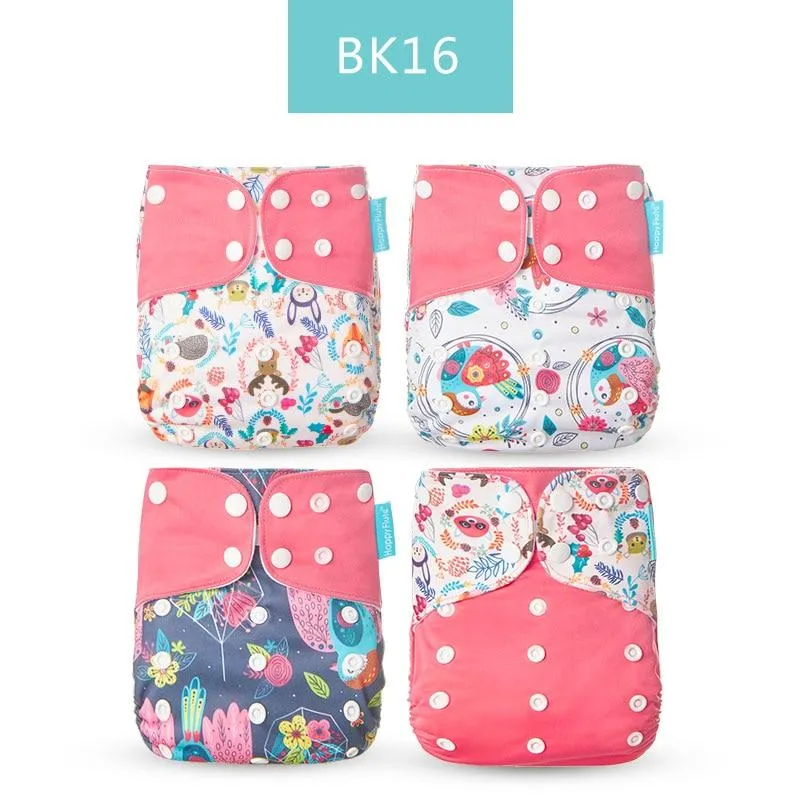 Baby 4pcs/set Washable Eco-Friendly Cloth Reusable Adjustable Nappies