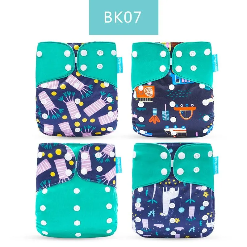Baby 4pcs/set Washable Eco-Friendly Cloth Reusable Adjustable Nappies