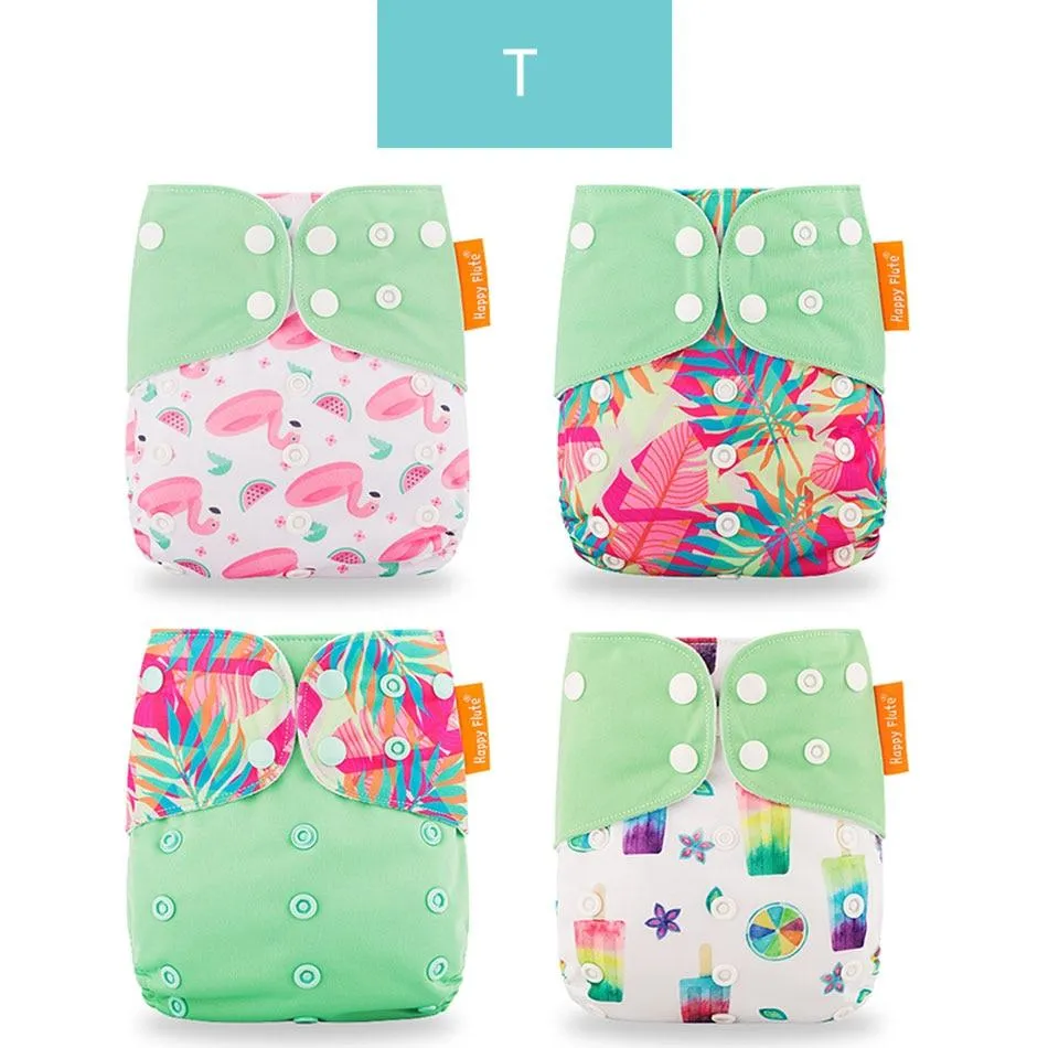 Baby 4pcs/set Washable Eco-Friendly Cloth Reusable Adjustable Nappies