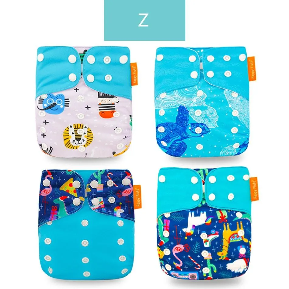 Baby 4pcs/set Washable Eco-Friendly Cloth Reusable Adjustable Nappies