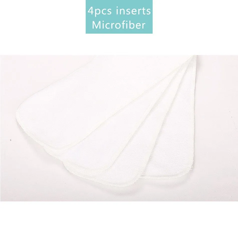 Baby 4pcs/set Washable Eco-Friendly Cloth Reusable Adjustable Nappies
