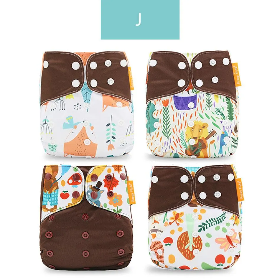 Baby 4pcs/set Washable Eco-Friendly Cloth Reusable Adjustable Nappies