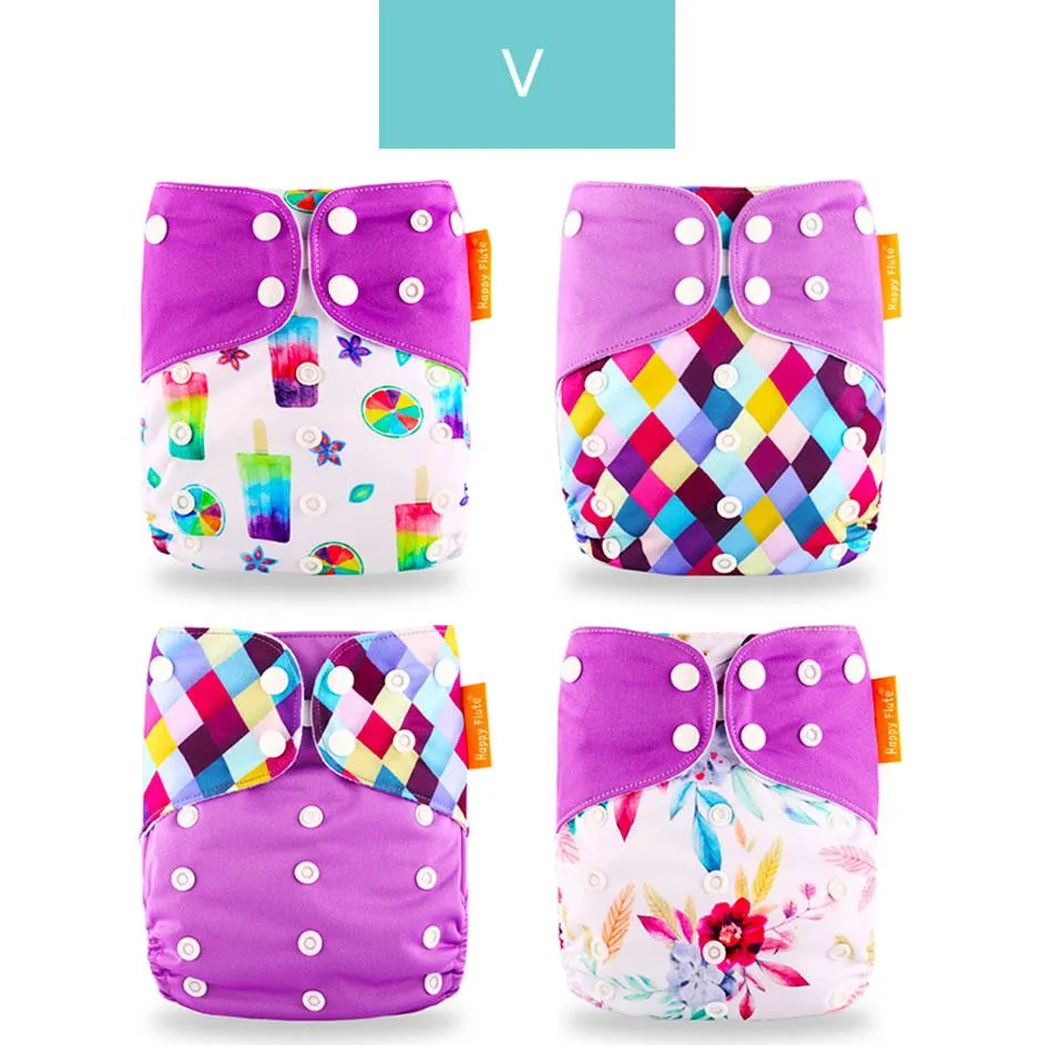 Baby 4pcs/set Washable Eco-Friendly Cloth Reusable Adjustable Nappies