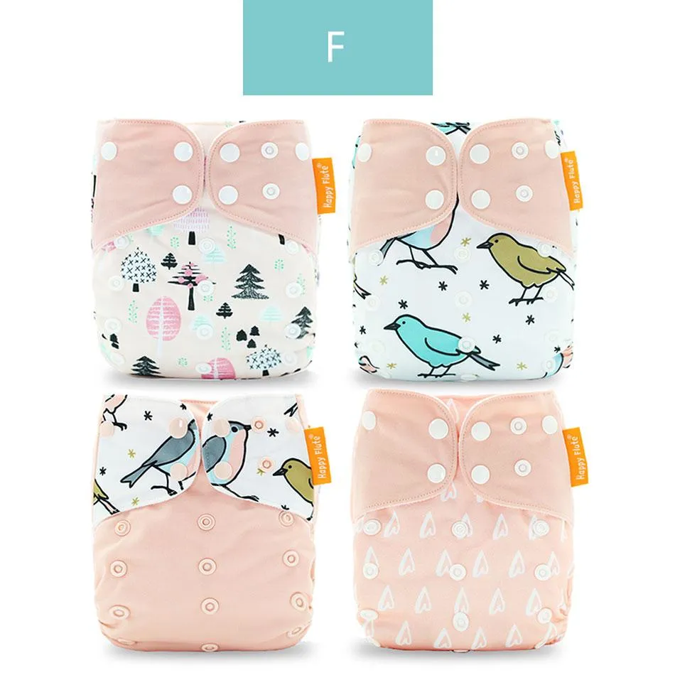 Baby 4pcs/set Washable Eco-Friendly Cloth Reusable Adjustable Nappies
