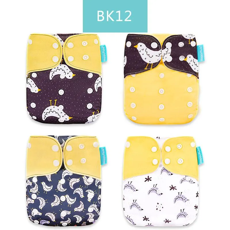 Baby 4pcs/set Washable Eco-Friendly Cloth Reusable Adjustable Nappies