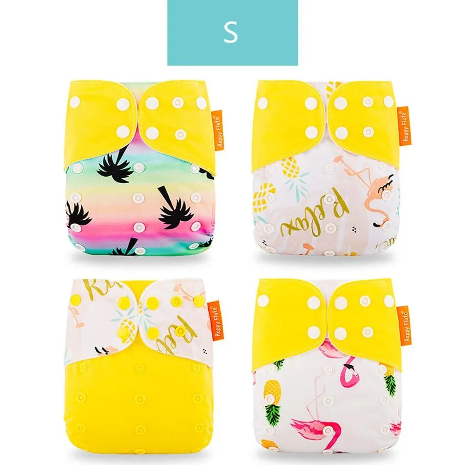 Baby 4pcs/set Washable Eco-Friendly Cloth Reusable Adjustable Nappies