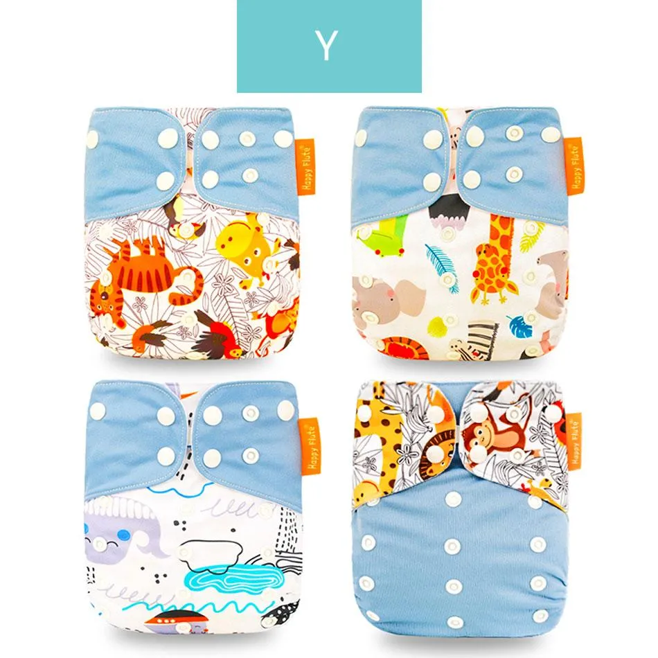 Baby 4pcs/set Washable Eco-Friendly Cloth Reusable Adjustable Nappies