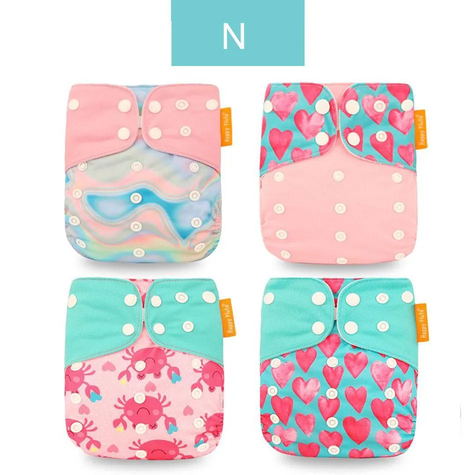 Baby 4pcs/set Washable Eco-Friendly Cloth Reusable Adjustable Nappies