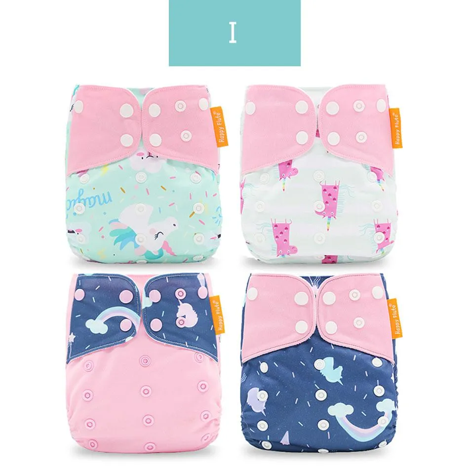 Baby 4pcs/set Washable Eco-Friendly Cloth Reusable Adjustable Nappies